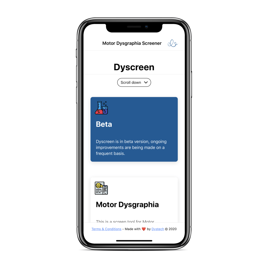 Dyscreen app screenshot