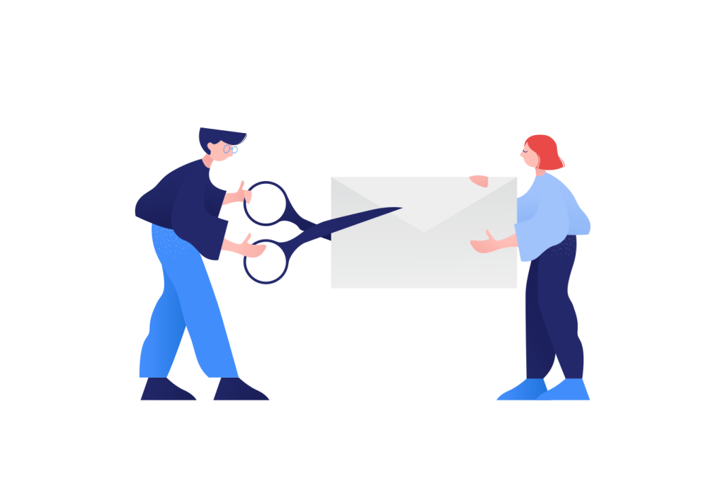 Scissor and envelope