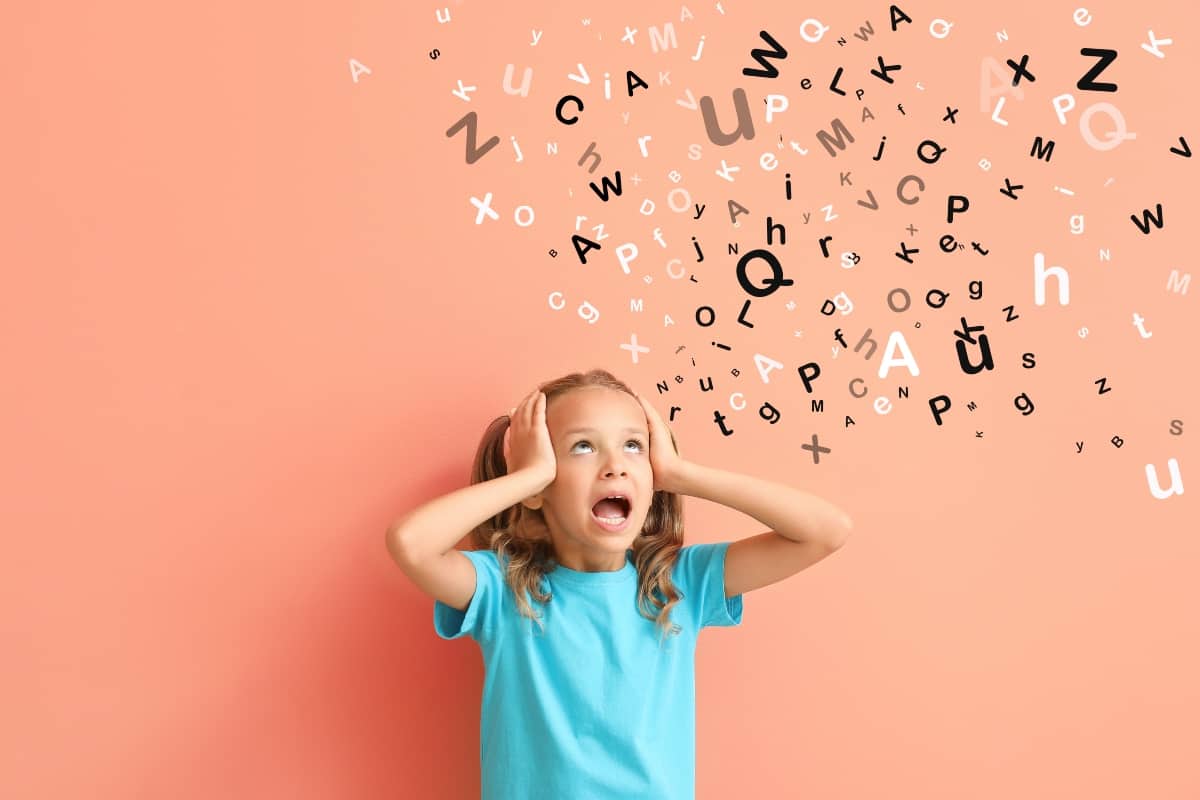A child with signs of dyslexia