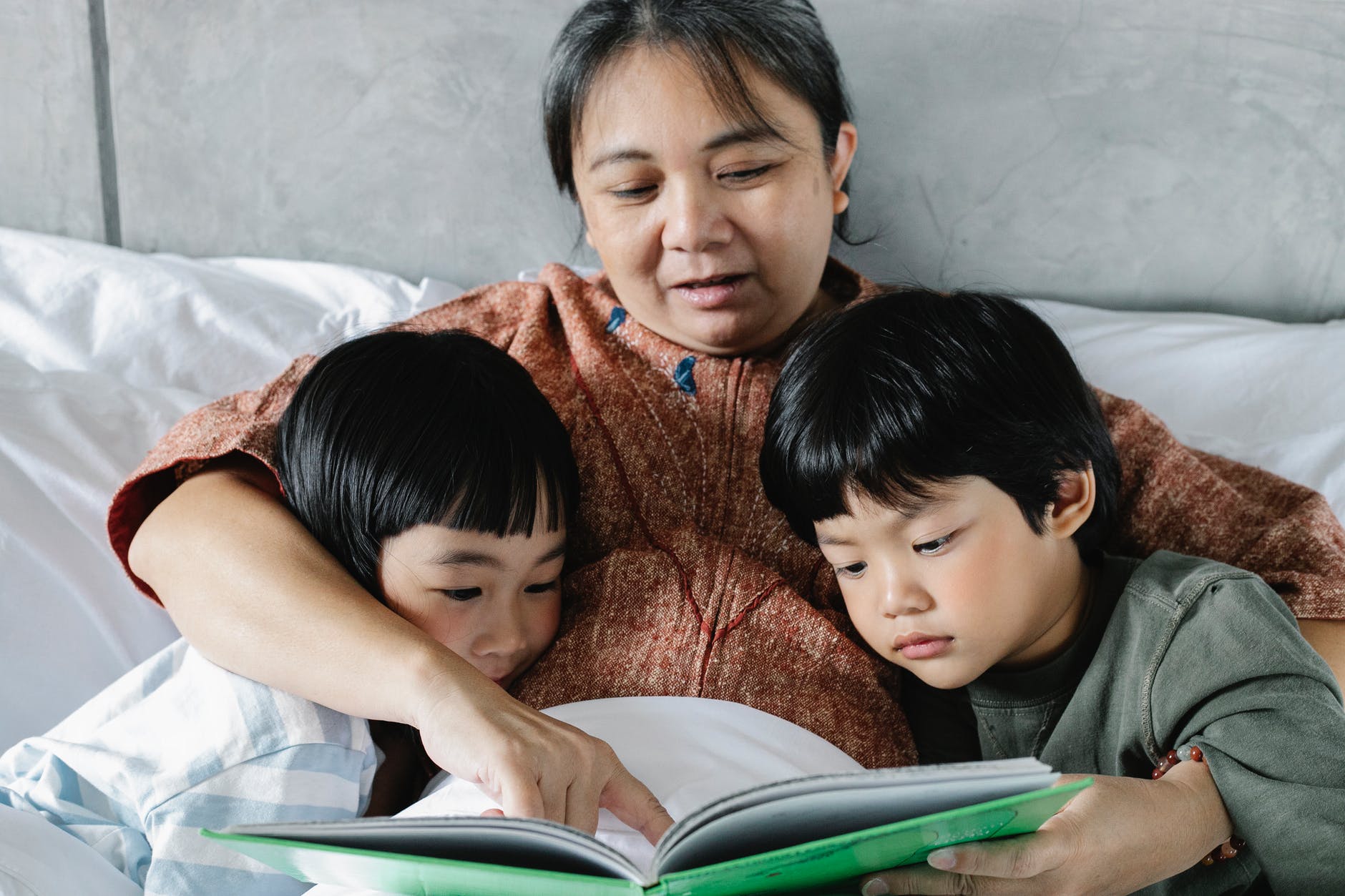 Adult reading to children