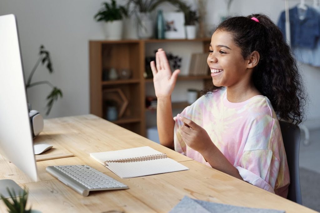 Dyslexic child saying hello