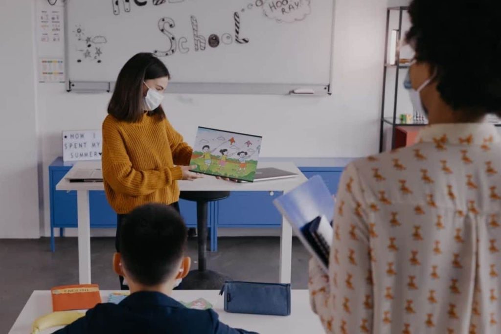 teacher reading aloud
