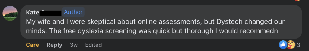 Dystech Facebook testimonial